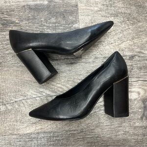 All Saints Black Pointed Leather Heels